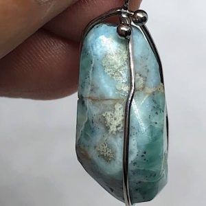 Comprar colgante acero larimar piedra preciosa LarimarCAG21