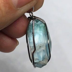 Comprar colgante acero larimar piedra preciosa LarimarCAG21