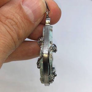 Comprar colgante Acero larimar mineral piedra precio grande ref LarimarCAG1