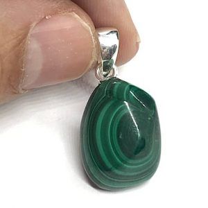 Comprar Colgante malaquita autentica plata MALQCP11A