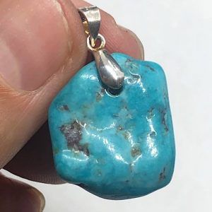 Turquesa piedra natural precio colgante plata ref turquesacp3a
