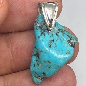 Turquesa piedra natural precio colgante plata ref turquesacp6a
