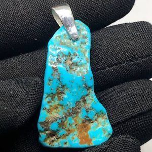 Turquesa piedra natural precio colgante plata ref turquesacp1a1