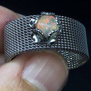 Piedra ópalo precio comprar online anillo acero OPALJAA9A2
