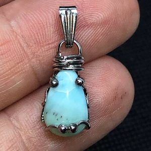 colgante larimar azul natural acero