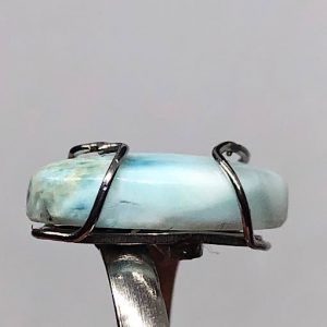 Comprar Anillo acero larimar piedra preciosa AnilloLarimarAA1