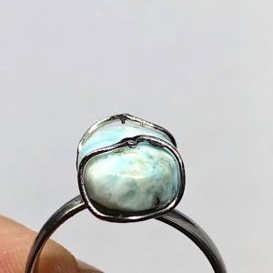 Comprar Anillo acero larimar piedra preciosa AnilloLarimarAA1