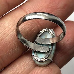 Comprar Anillo acero larimar piedra preciosa AnilloLarimarAA1