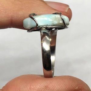 Comprar Anillo acero larimar piedra preciosa AnilloLarimarAA1