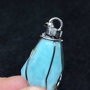 Comprar colgante acero larimar piedra preciosa LarimarCAG5