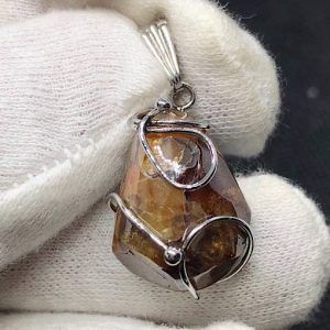 Esfalerita blenda acaramelada mineral comprar precio colgante acero ref ColganteaceroBlendaacaramelada1