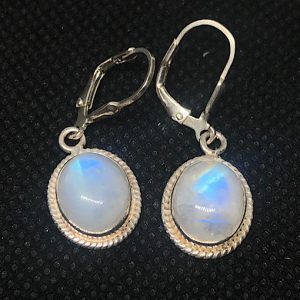 Pendientes Piedra Luna en plata PendientesPLJPP2A