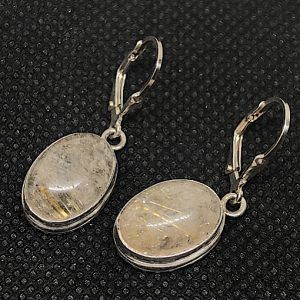 Pendientes cuarzo y rutilo en plata PendientesQJPP2A