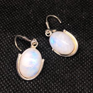 Pendientes Piedra Luna en plata PendientesPLJPP3A