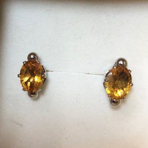Cuarzo citrino mineral pendientes