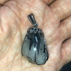 colgante turmalina negra y cuarzo