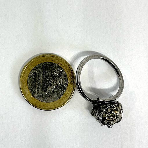 Anillo de Pirita en acero PJCA2A