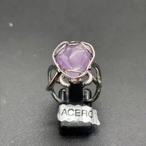 Anillo de Amatista ajustable para los buenos cambios.