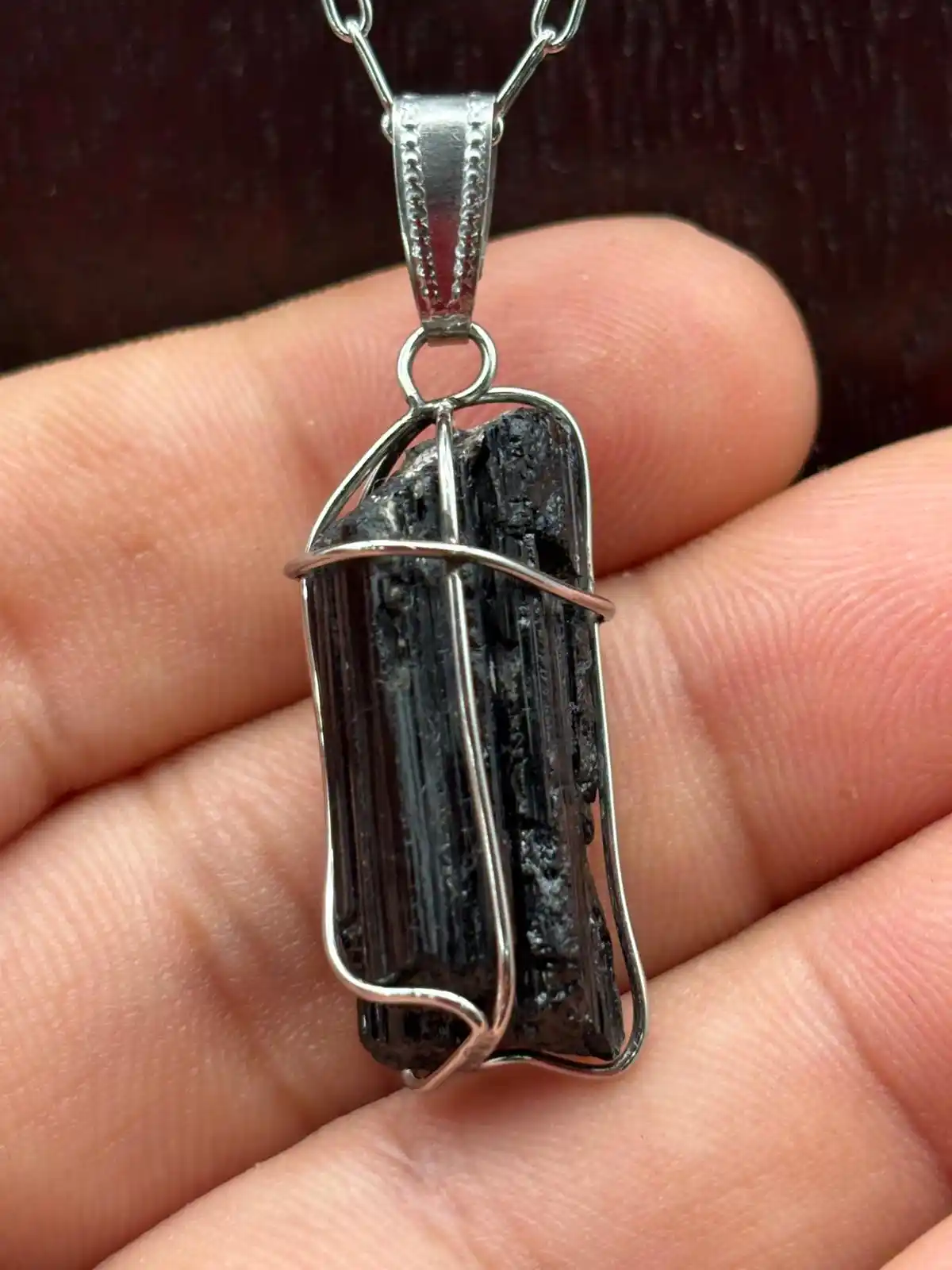 Colgante de Turmalina negra especial para la Proteccion.