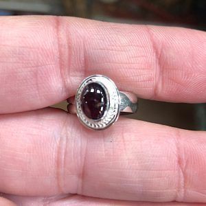 granate especial anillo plata