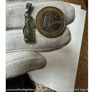 Moldavita auténtica colgante acero ref MMJ11A4 piedra natural certificada