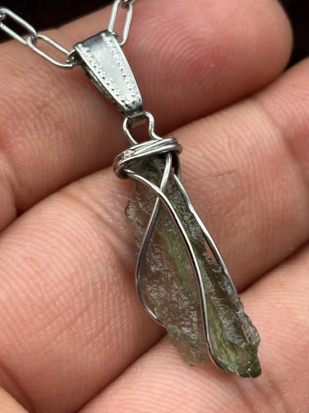 Colgante de Moldavita de Chlum (Chequia)