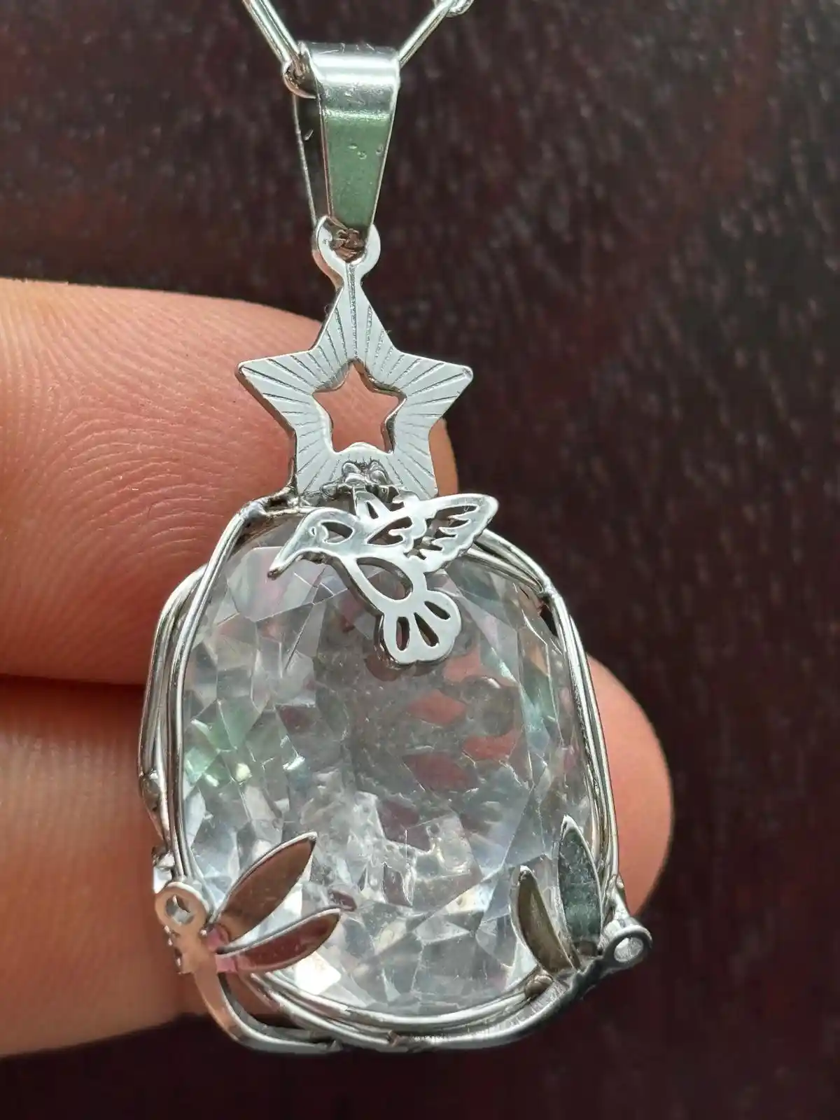 Colgante Sanador de Cuarzo cristal de Roca.