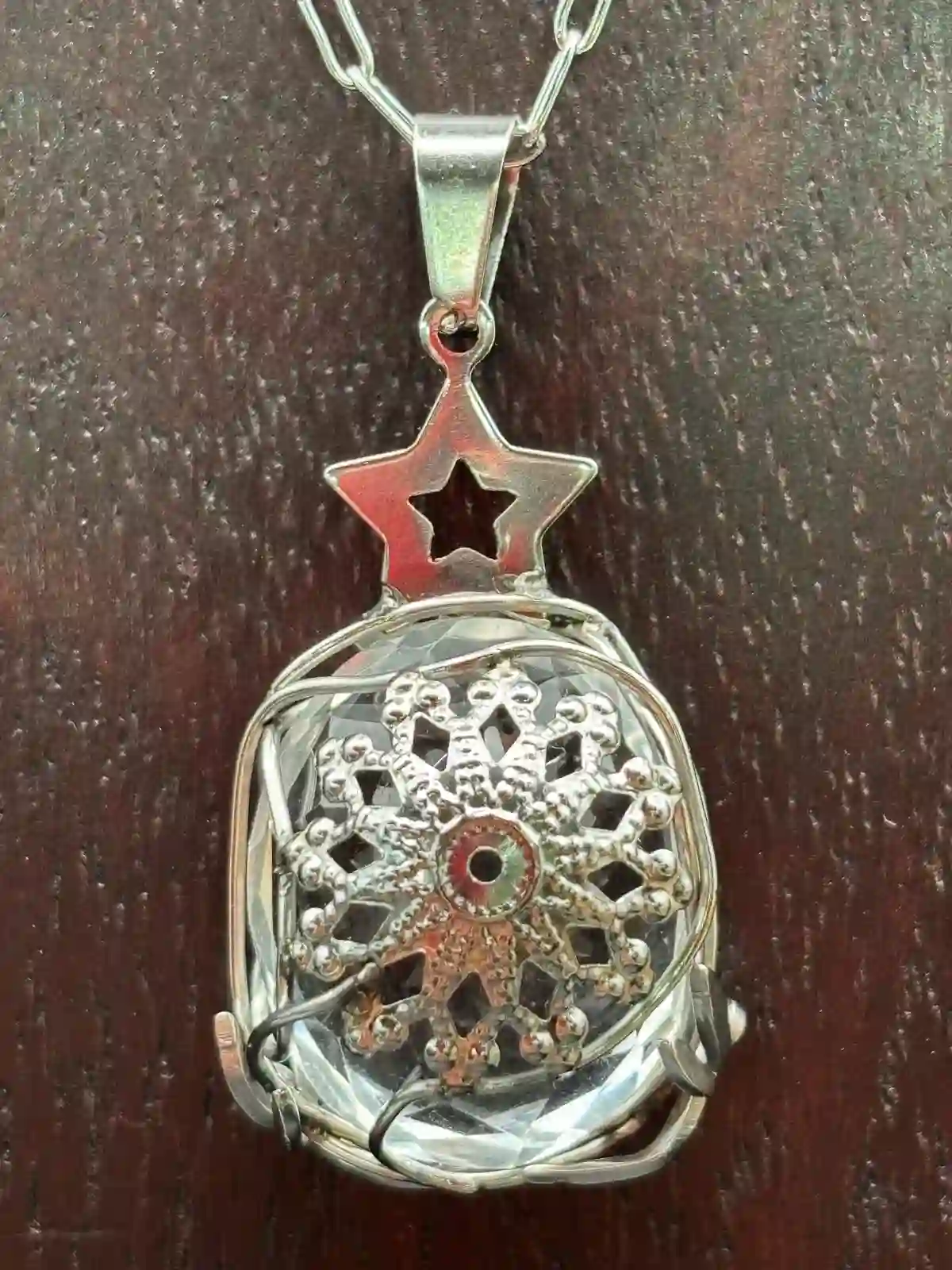 Colgante Sanador de Cuarzo cristal de Roca.