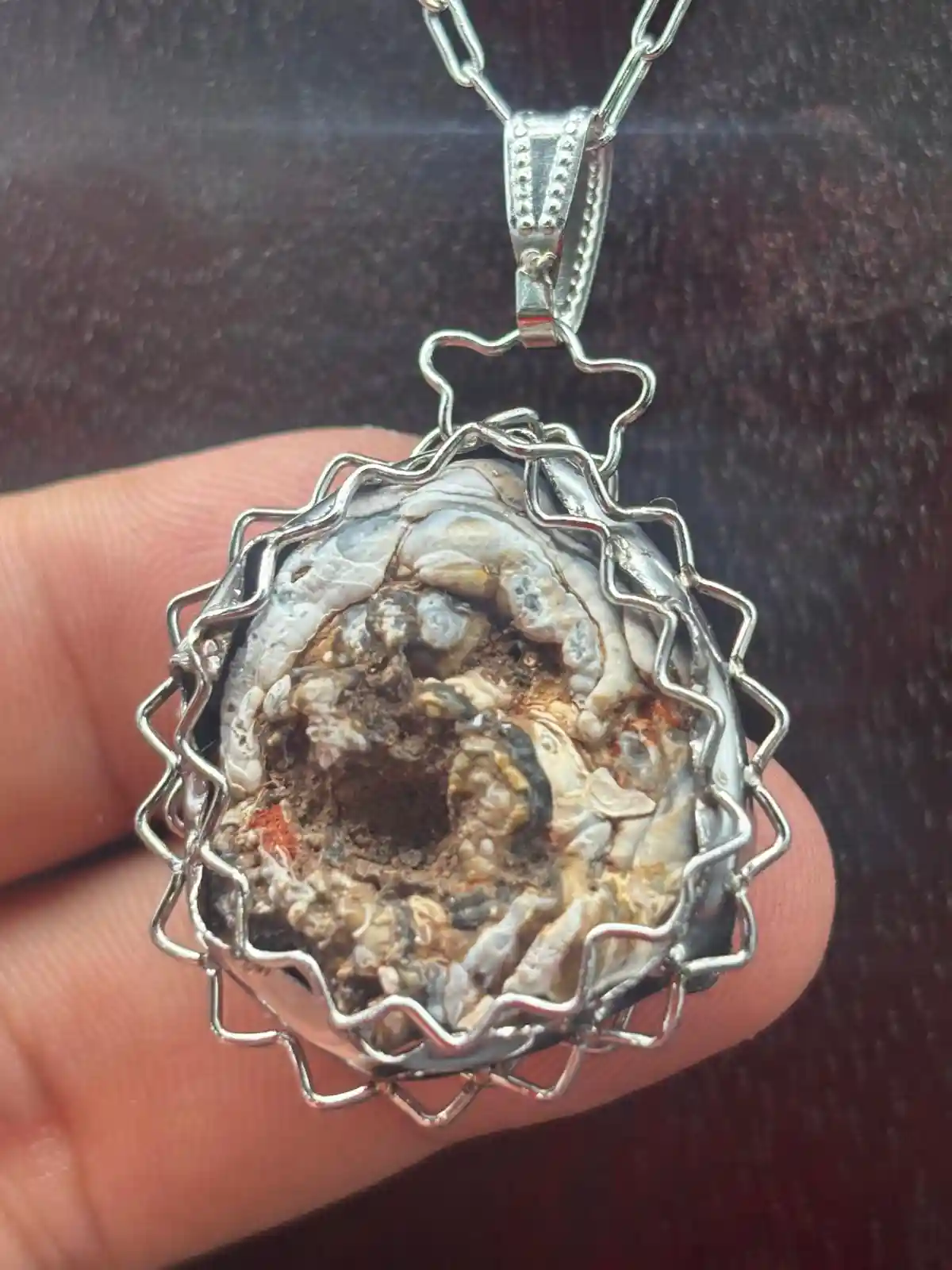 Colgante de Flor de Agata.